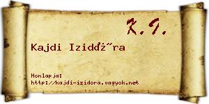 Kajdi Izidóra névjegykártya
